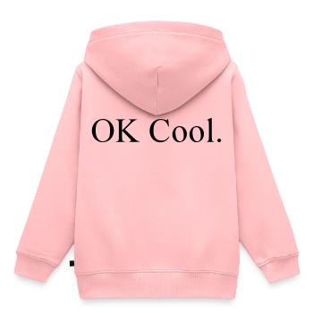 OK cool. - Sweat Premium à capuche enfant bio - rose - Dos - AI Model Kid Female (0cm)