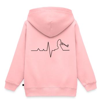 Baseball Herzlinie - Kinder Premium Organic Hoodie - Rosa - Hinten - AI Model Kid Female (0cm)