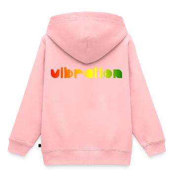 Vibration - Reggae - Sweat Premium à capuche enfant bio - rose - Dos - AI Model Kid Female (0cm)