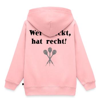 Toute personne qui a vérifié droit - Sweat Premium à capuche enfant bio - rose - Dos - AI Model Kid Female (0cm)