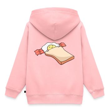 Breakfast - Breakfast - Bacon - Toast - Egg - Kids Premium Organic Hoodie - rose - Back - AI Model Kid Female (0cm)