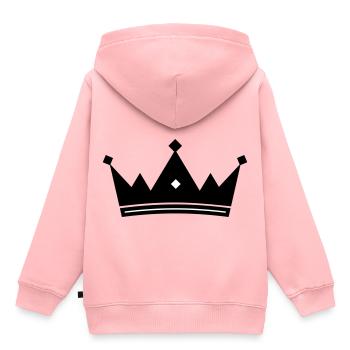Couronne - Sweat Premium à capuche enfant bio - rose - Dos - AI Model Kid Female (0cm)