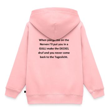 Quand vous allez sur les nerfs - Sweat Premium à capuche enfant bio - rose - Dos - AI Model Kid Female (0cm)