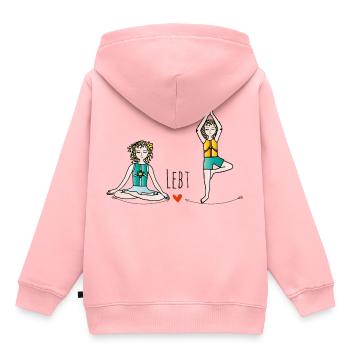 Die Hüterin der Kinder - in Bewegung - Kinder Premium Organic Hoodie - Rosa - Hinten - AI Model Kid Female (0cm)
