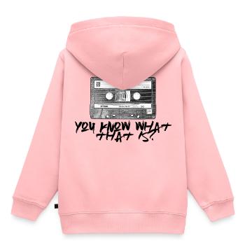 Kassette - Kennst du Sie noch? - Kinder Premium Organic Hoodie - Rosa - Hinten - AI Model Kid Female (0cm)