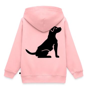 Hund - Hundeliebhaber - Kinder Premium Organic Hoodie - Rosa - Hinten - AI Model Kid Female (0cm)