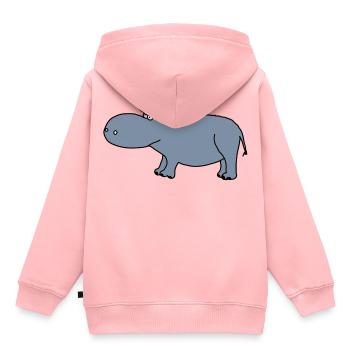 Nilpferd - Kinder Premium Organic Hoodie - Rosa - Hinten - AI Model Kid Female (0cm)