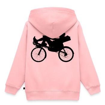 Liegerad Liegefahrrad Fahrrad Radsport Zweirad - Kinder Premium Organic Hoodie - Rosa - Hinten - AI Model Kid Female (0cm)