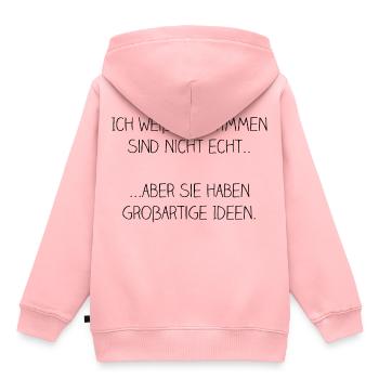 ich weiss die stimmen sind nicht echt aber sie hab - Kinder Premium Organic Hoodie - Rosa - Hinten - AI Model Kid Female (0cm)