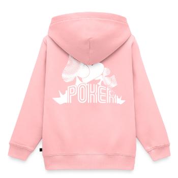 Poker - Kinder Premium Organic Hoodie - Rosa - Hinten - AI Model Kid Female (0cm)