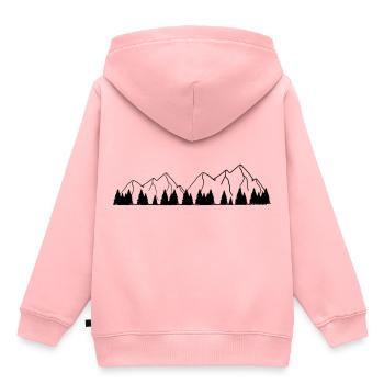 Paysage de montagne montagne montagnes paysage - Sweat Premium à capuche enfant bio - rose - Dos - AI Model Kid Female (0cm)