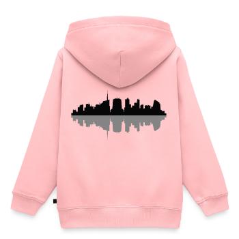 Mailand Skyline - Kinder Premium Organic Hoodie - Rosa - Hinten - AI Model Kid Female (0cm)