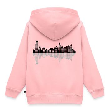 horizon de chicago - Sweat Premium à capuche enfant bio - rose - Dos - AI Model Kid Female (0cm)