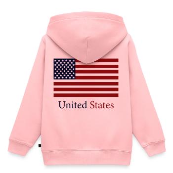 Flagge der Vereinigten Staaten - Kinder Premium Organic Hoodie - Rosa - Hinten - AI Model Kid Female (0cm)