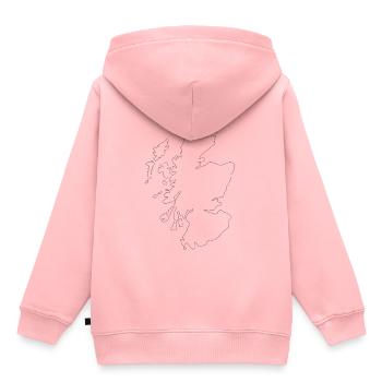 Schottland-Karte - Kinder Premium Organic Hoodie - Rosa - Hinten - AI Model Kid Female (0cm)