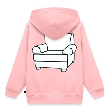canapé canapé chaise chaise chaise table lamp lampe benc - Sweat Premium à capuche enfant bio - rose - Dos - AI Model Kid Female (0cm)