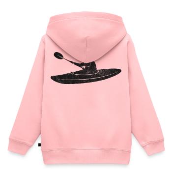 Kajak Wildwasser Paddel Vintage - Kinder Premium Organic Hoodie - Rosa - Hinten - AI Model Kid Female (0cm)