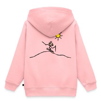 Skifahrer fährt mit Speed die Piste runter - Kinder Premium Organic Hoodie - Rosa - Hinten - AI Model Kid Female (0cm)