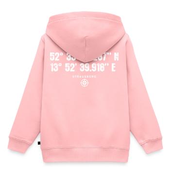 Strausberg Geocacher Geschenk Standort GPS Stadt - Kinder Premium Organic Hoodie - Rosa - Hinten - AI Model Kid Female (0cm)