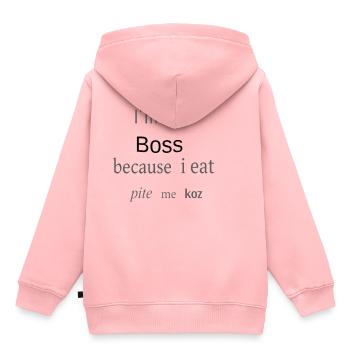 Collection albanaise - Sweat Premium à capuche enfant bio - rose - Dos - AI Model Kid Female (0cm)