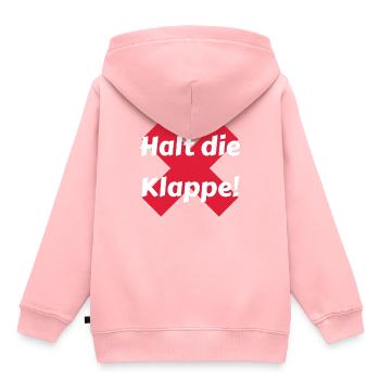 Halt die Klappe - Kinder Premium Organic Hoodie - Rosa - Hinten - AI Model Kid Female (0cm)