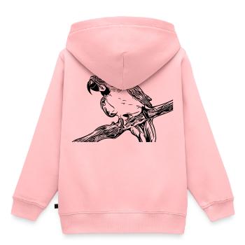 Papagei - Kinder Premium Organic Hoodie - Rosa - Hinten - AI Model Kid Female (0cm)