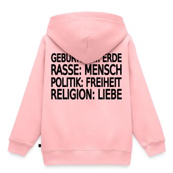 Gegen Rassismus - Kinder Premium Organic Hoodie - Rosa - Hinten - AI Model Kid Female (0cm)