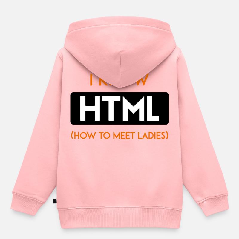 HTML web developer entwickler CSS Programmierer - Kinder Premium Organic Hoodie - Rosa