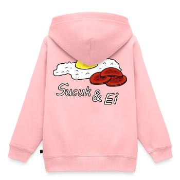 Sucuk und Ei ohne alles! - Kinder Premium Organic Hoodie - Rosa - Hinten - AI Model Kid Female (0cm)