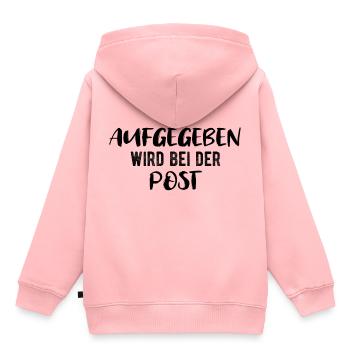 Aufgegeben wird bei der Post! - Kinder Premium Organic Hoodie - Rosa - Hinten - AI Model Kid Female (0cm)