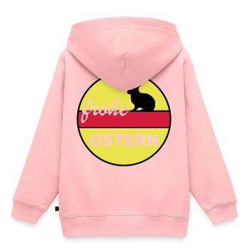 Frohe Ostern 3c - Kinder Premium Organic Hoodie - Rosa - Hinten - AI Model Kid Female (0cm)