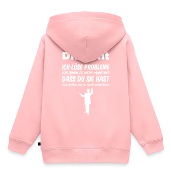 Chef d'orchestre Je résous des problèmes musique cadeau chorale - Sweat Premium à capuche enfant bio - rose - Dos - AI Model Kid Female (0cm)