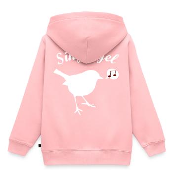 Singvogel - Spatz Singen Chormitglieder Chormusik - Kinder Premium Organic Hoodie - Rosa - Hinten - AI Model Kid Female (0cm)