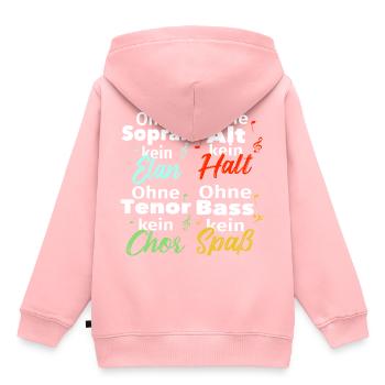 Ohne Sopran, Alt, Tenor und Bass kein Chor! - Kinder Premium Organic Hoodie - Rosa - Hinten - AI Model Kid Female (0cm)