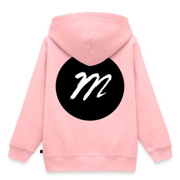 m dans un noir de cercle - Sweat Premium à capuche enfant bio - rose - Dos - AI Model Kid Female (0cm)