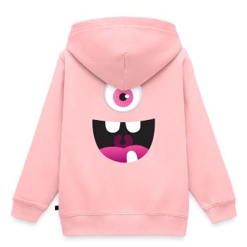PETIT MONSTER 04 - Sweat Premium à capuche enfant bio - rose - Dos - AI Model Kid Female (0cm)