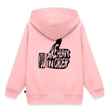 Denglisch - Kinder Premium Organic Hoodie - Rosa - Hinten - AI Model Kid Female (0cm)