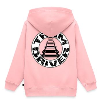 Logo Tram Driver Round - Sweat Premium à capuche enfant bio - rose - Dos - AI Model Kid Female (0cm)