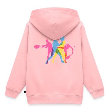 Tennis Tennisspieler Tennisplatz - Kinder Premium Organic Hoodie - Rosa - Hinten - AI Model Kid Female (0cm)