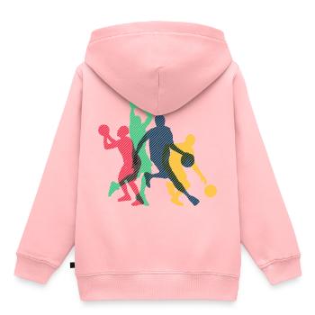 Basketball Basketballer Basketballmannschaft - Kinder Premium Organic Hoodie - Rosa - Hinten - AI Model Kid Female (0cm)