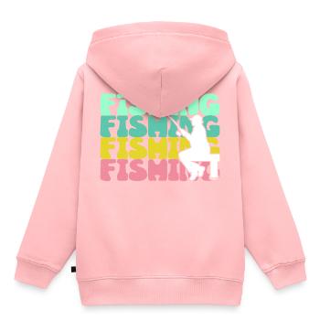 Pêche Pêche Pêche - Sweat Premium à capuche enfant bio - rose - Dos - AI Model Kid Female (0cm)