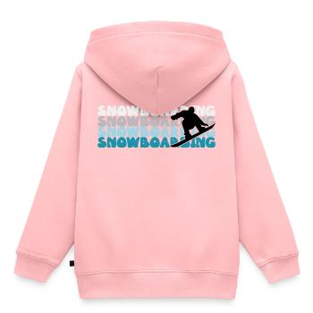 Snowboard Snowboard Snowboard - Sweat Premium à capuche enfant bio - rose - Dos - AI Model Kid Female (0cm)