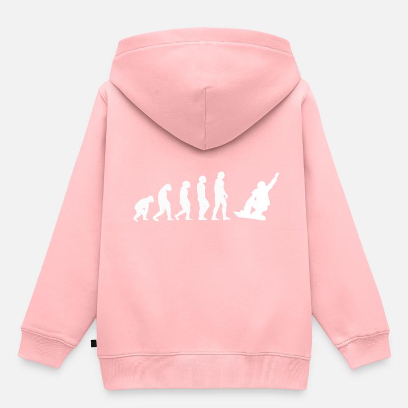 Snowboard Snowboard Snowboard - Sweat Premium à capuche enfant bio - rose