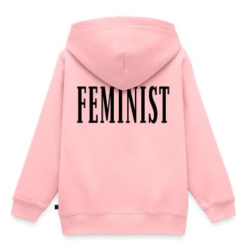 Féminisme féministe féministe - Sweat Premium à capuche enfant bio - rose - Dos - AI Model Kid Female (0cm)
