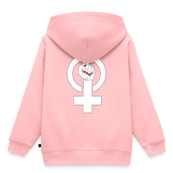 Féminisme féministe féministe - Sweat Premium à capuche enfant bio - rose - Dos - AI Model Kid Female (0cm)