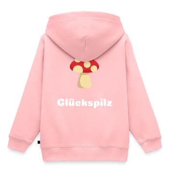 Glückspilz Glücksbringer Fliegenpilz Geschenk - Kinder Premium Organic Hoodie - Rosa - Hinten - AI Model Kid Female (0cm)