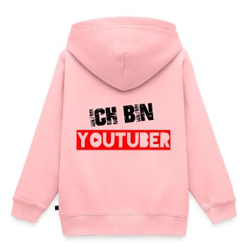 Youtube youtuber influenceur vlogger gamer - Sweat Premium à capuche enfant bio - rose - Dos - AI Model Kid Female (0cm)