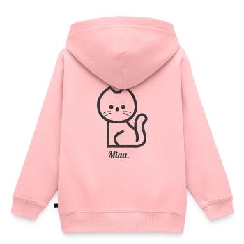 Katze miau - Kinder Premium Organic Hoodie - Rosa - Hinten - AI Model Kid Female (0cm)