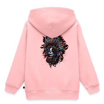 indien skull - Sweat Premium à capuche enfant bio - rose - Dos - AI Model Kid Female (0cm)
