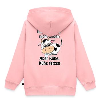Ich kann dich nicht leiden, aber Kühe fetzen - Kinder Premium Organic Hoodie - Rosa - Hinten - AI Model Kid Female (0cm)